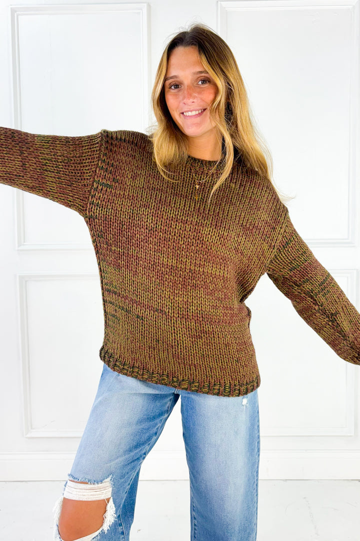 Marled Chunky Crew Sweater