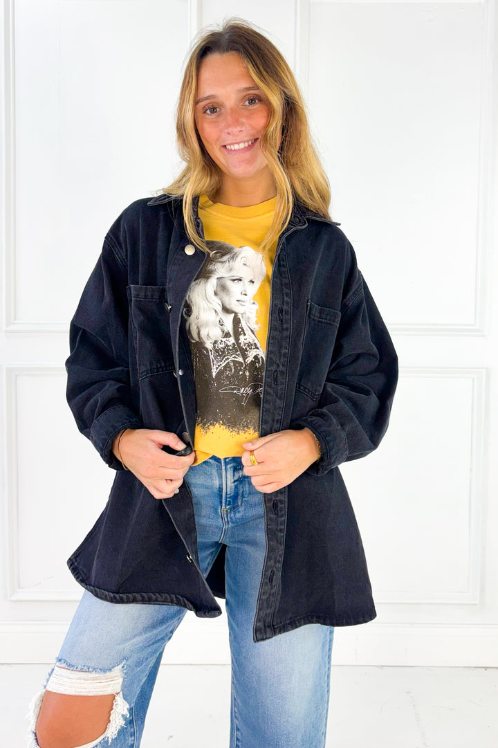 Oversized Washed Denim Jacket