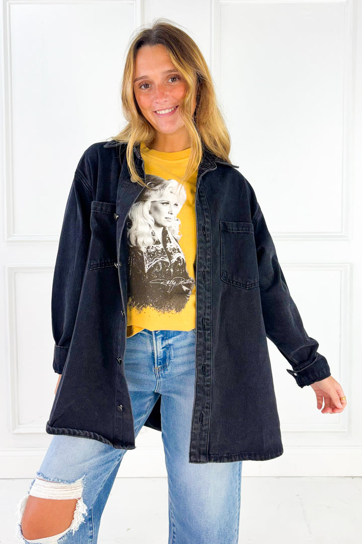 Oversized Washed Denim Jacket