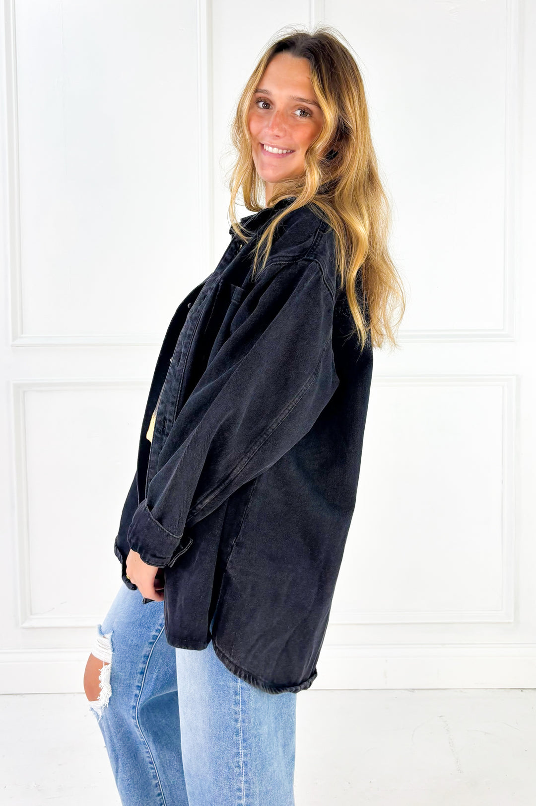 Oversized Washed Denim Jacket