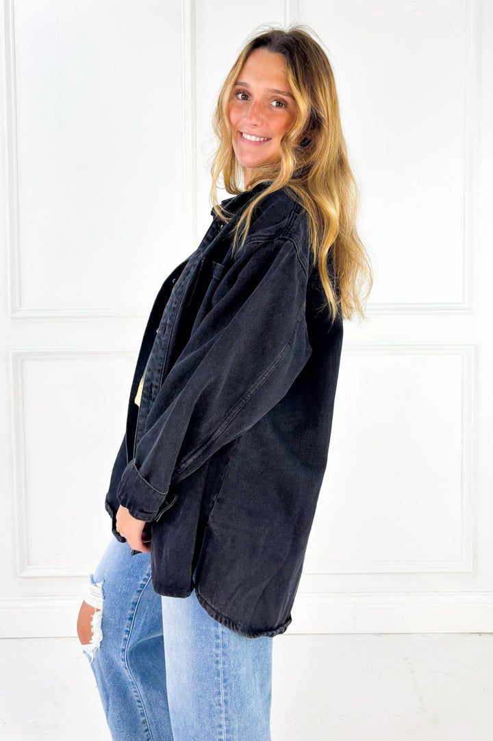 Oversized Washed Denim Jacket