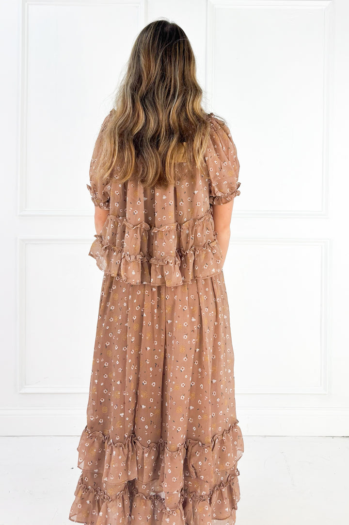 The Marlowe Floral Ruffle Maxi Skirt
