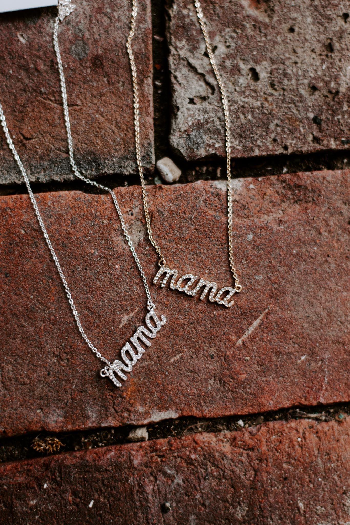 MAMA Pave Letter Necklace