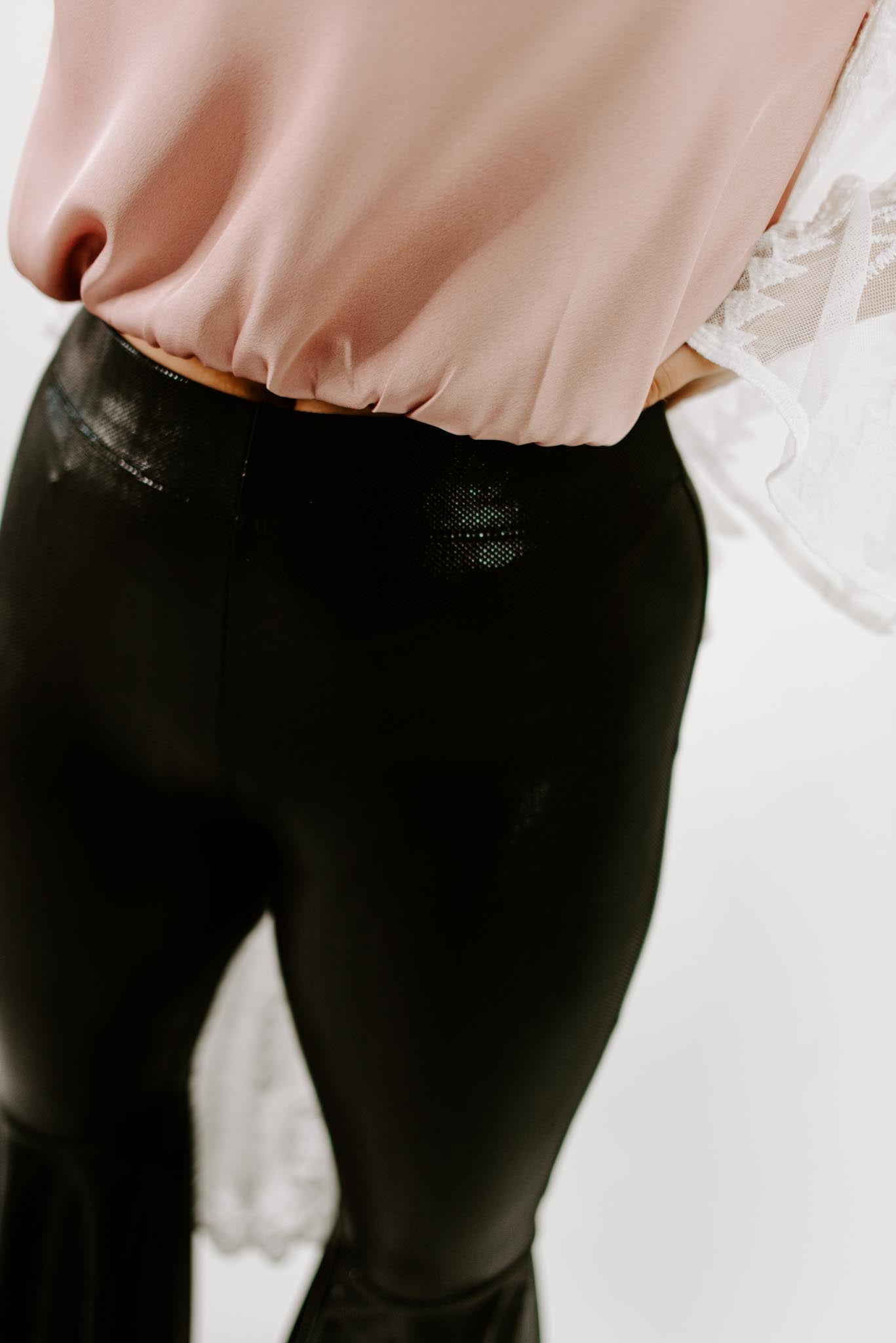 Load image into Gallery viewer, Mila Faux Leather Bell Bottom Pants
