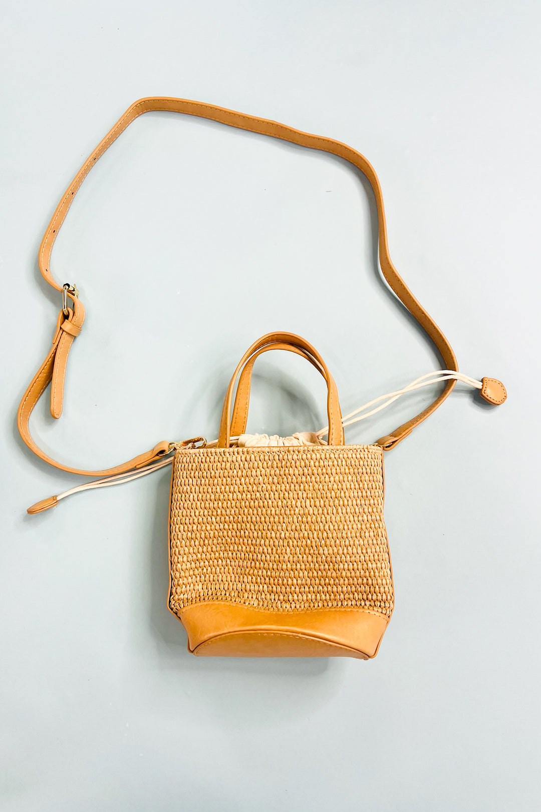 Straw Bucket/Crossbody Bag