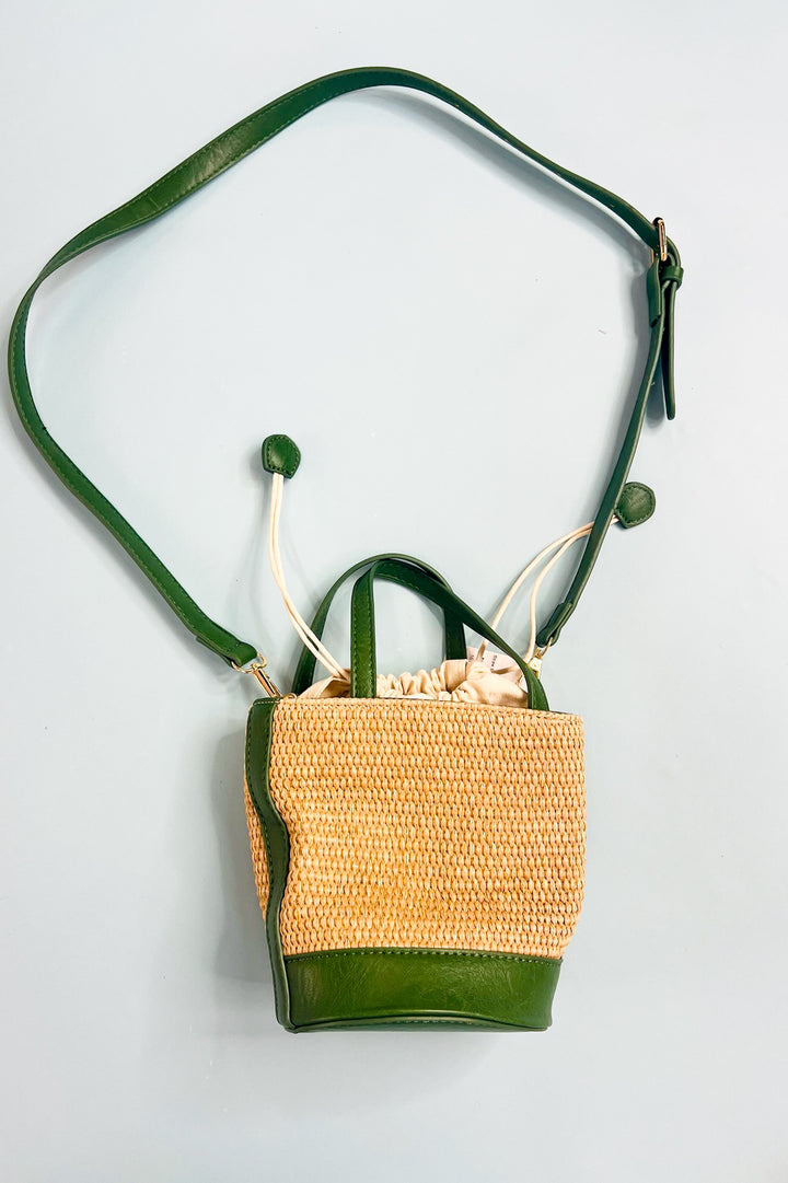 Straw Bucket/Crossbody Bag