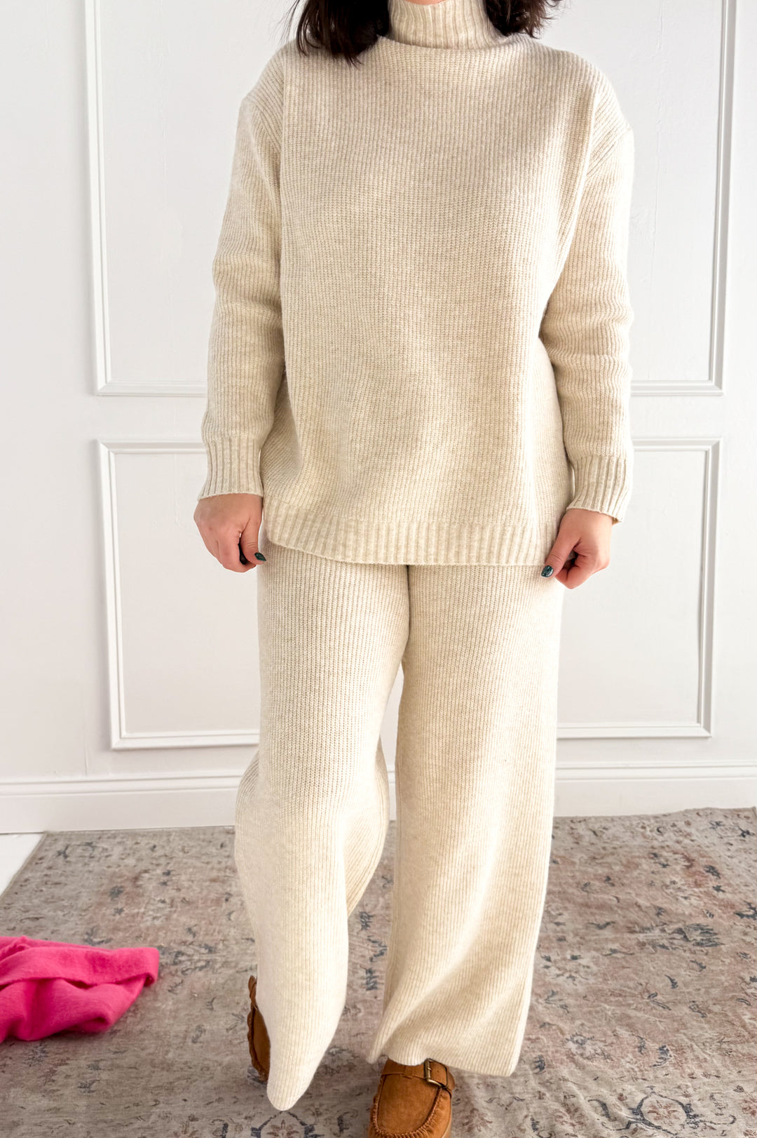 Ribbed Wide Leg Knit Pants