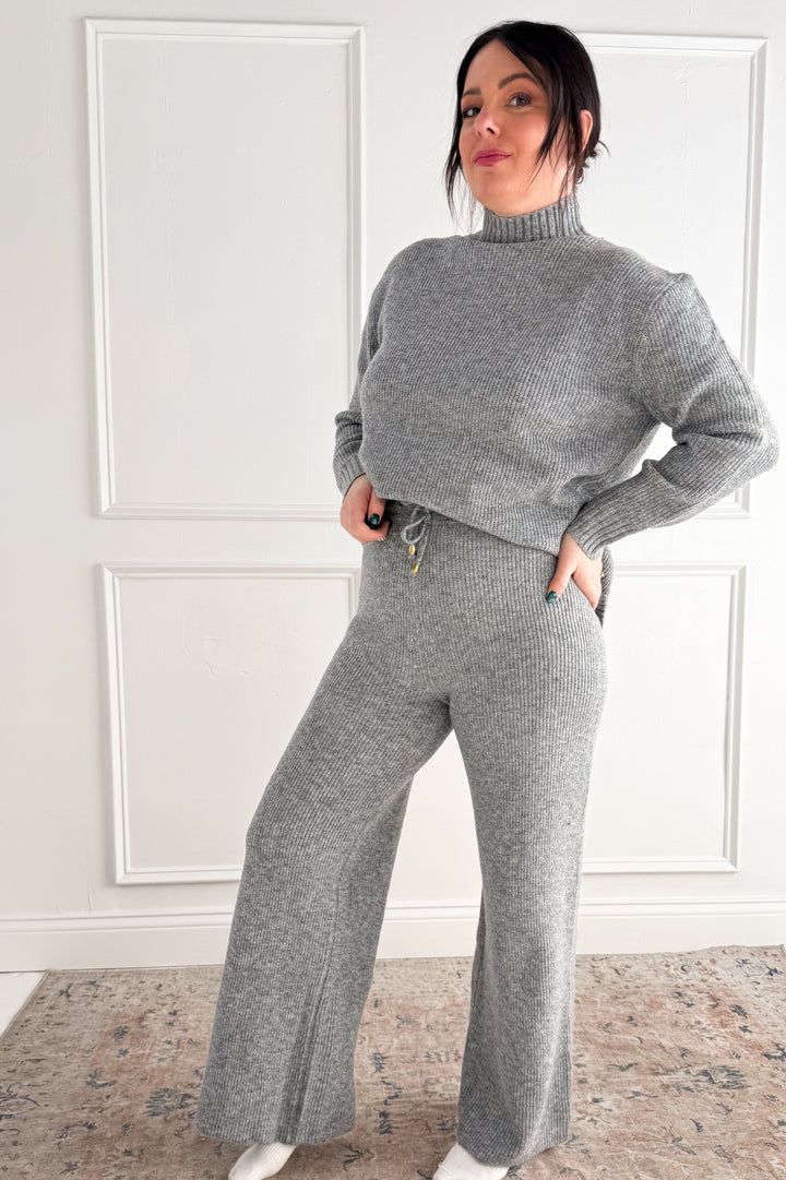 Ribbed Wide Leg Knit Pants