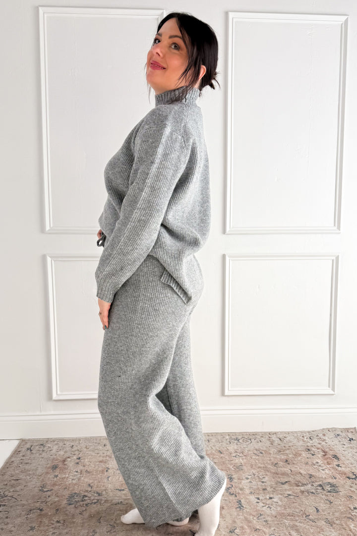 Ribbed Wide Leg Knit Pants