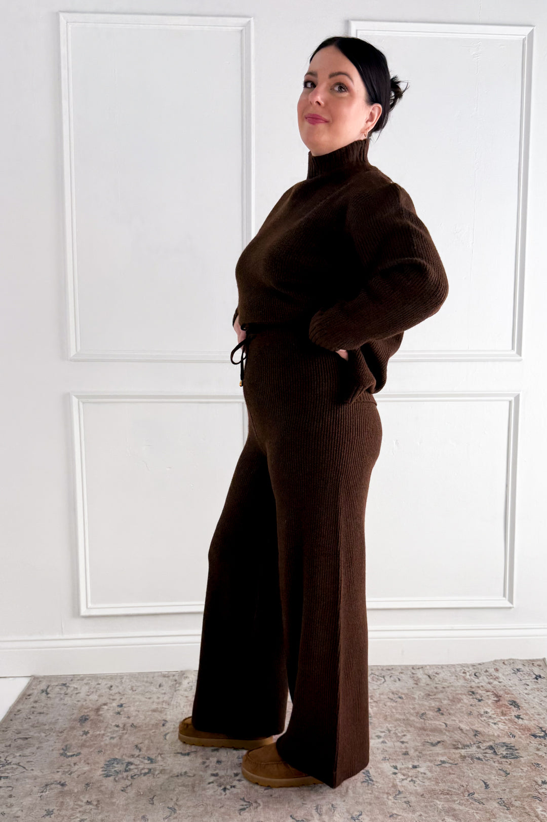 Ribbed Wide Leg Knit Pants