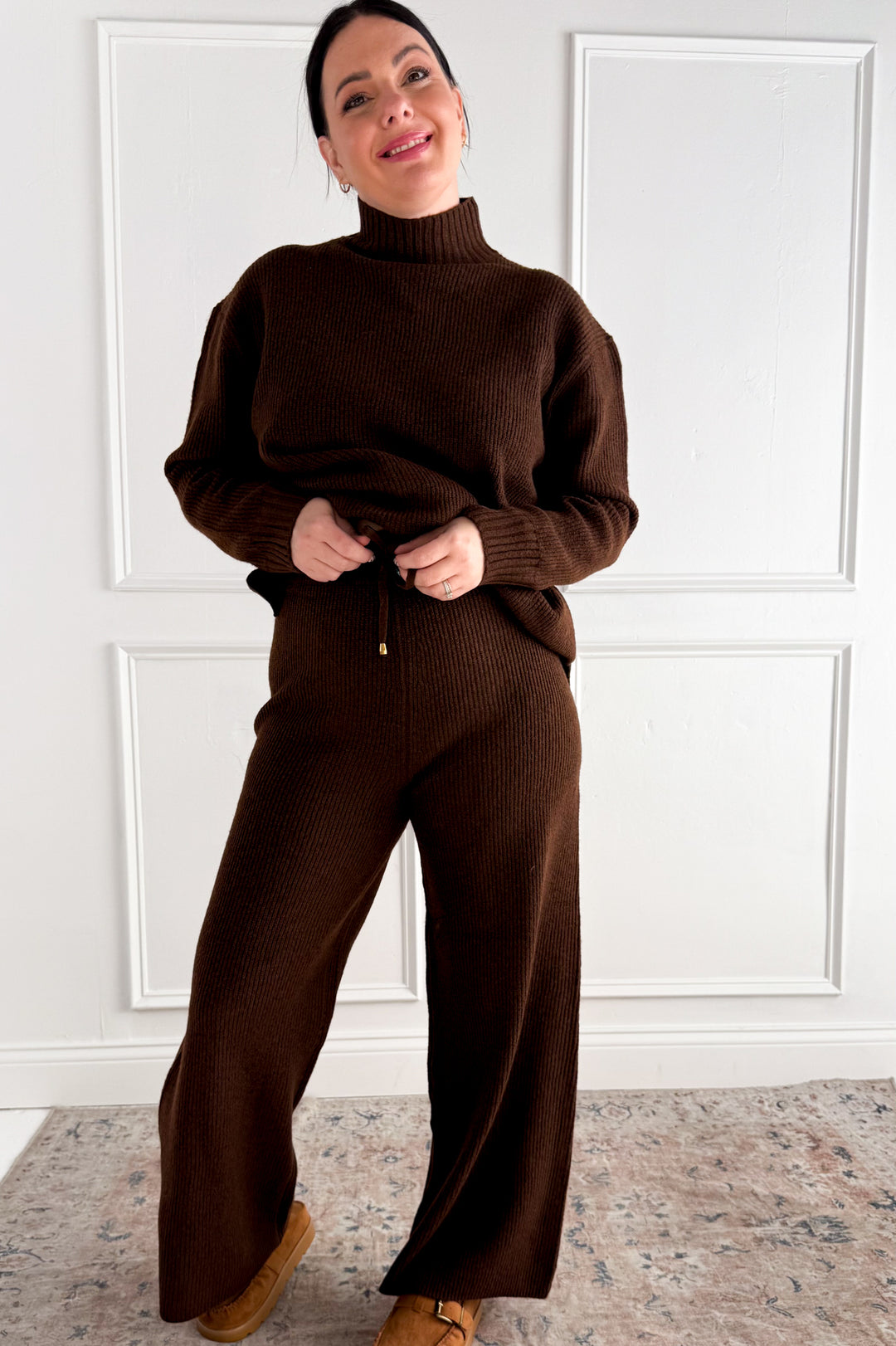 Ribbed Wide Leg Knit Pants