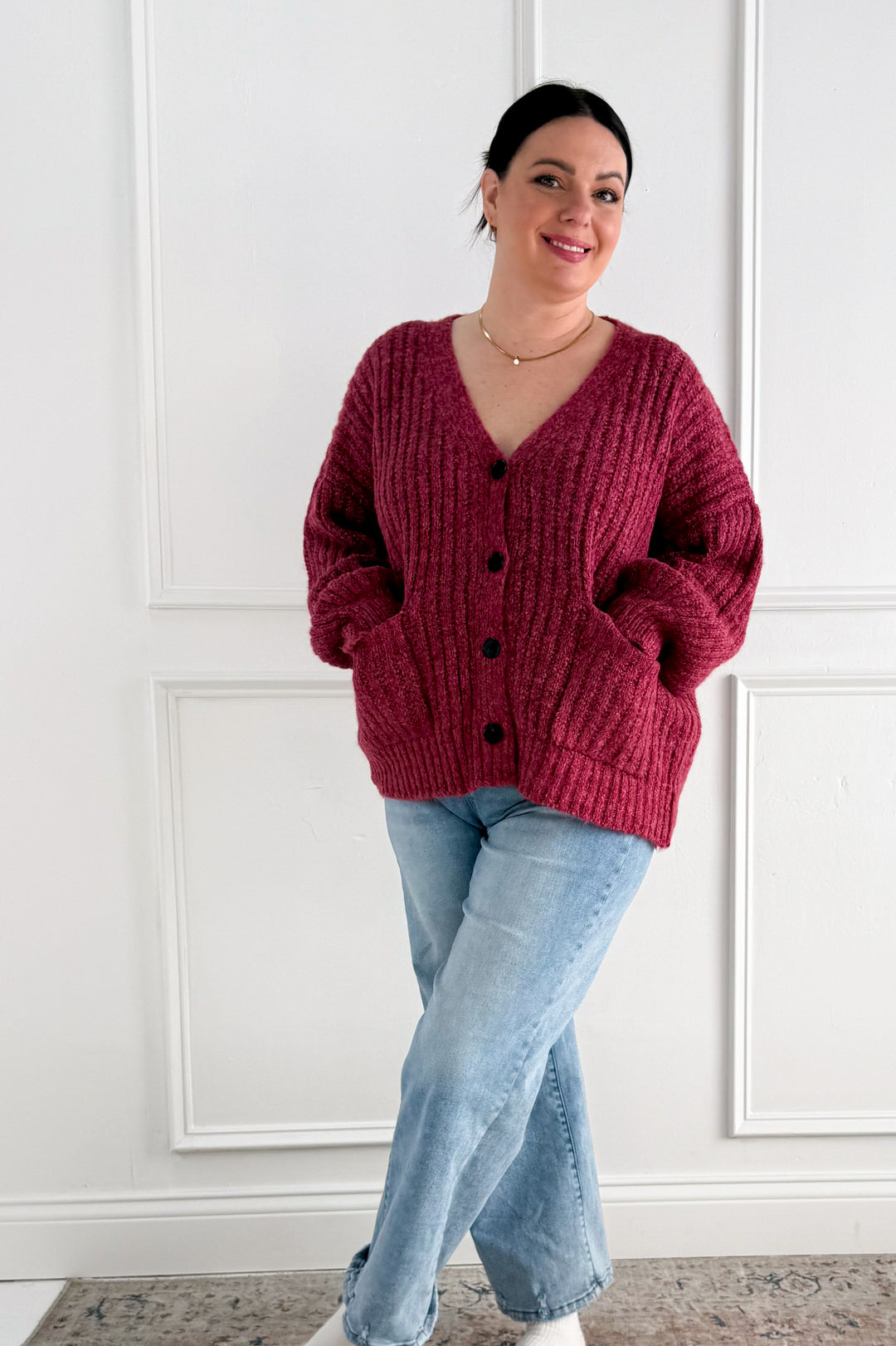 Button Down Cozy Sweater Cardigan