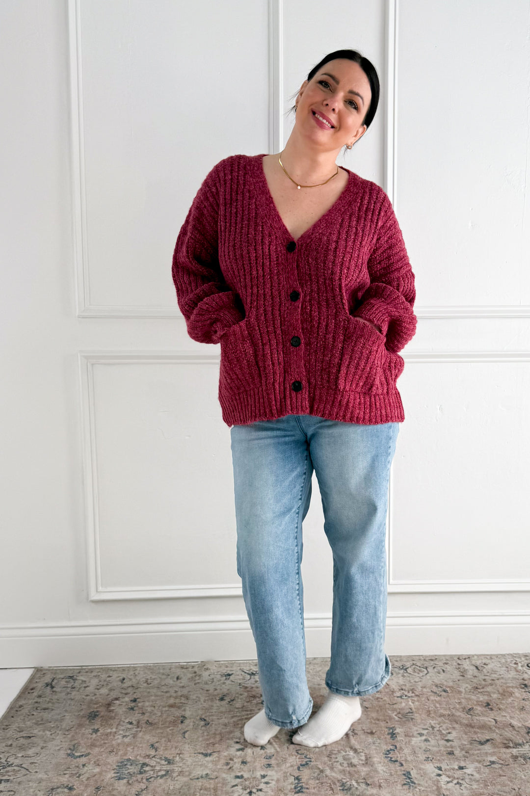 Button Down Cozy Sweater Cardigan