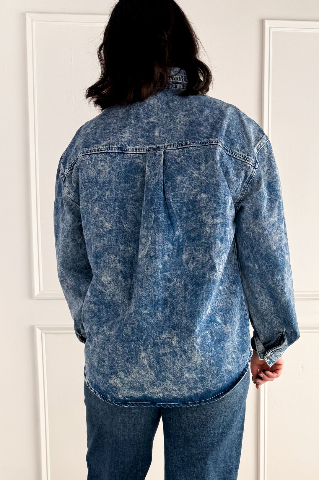 Horse Embroidery Washed Denim Jacket