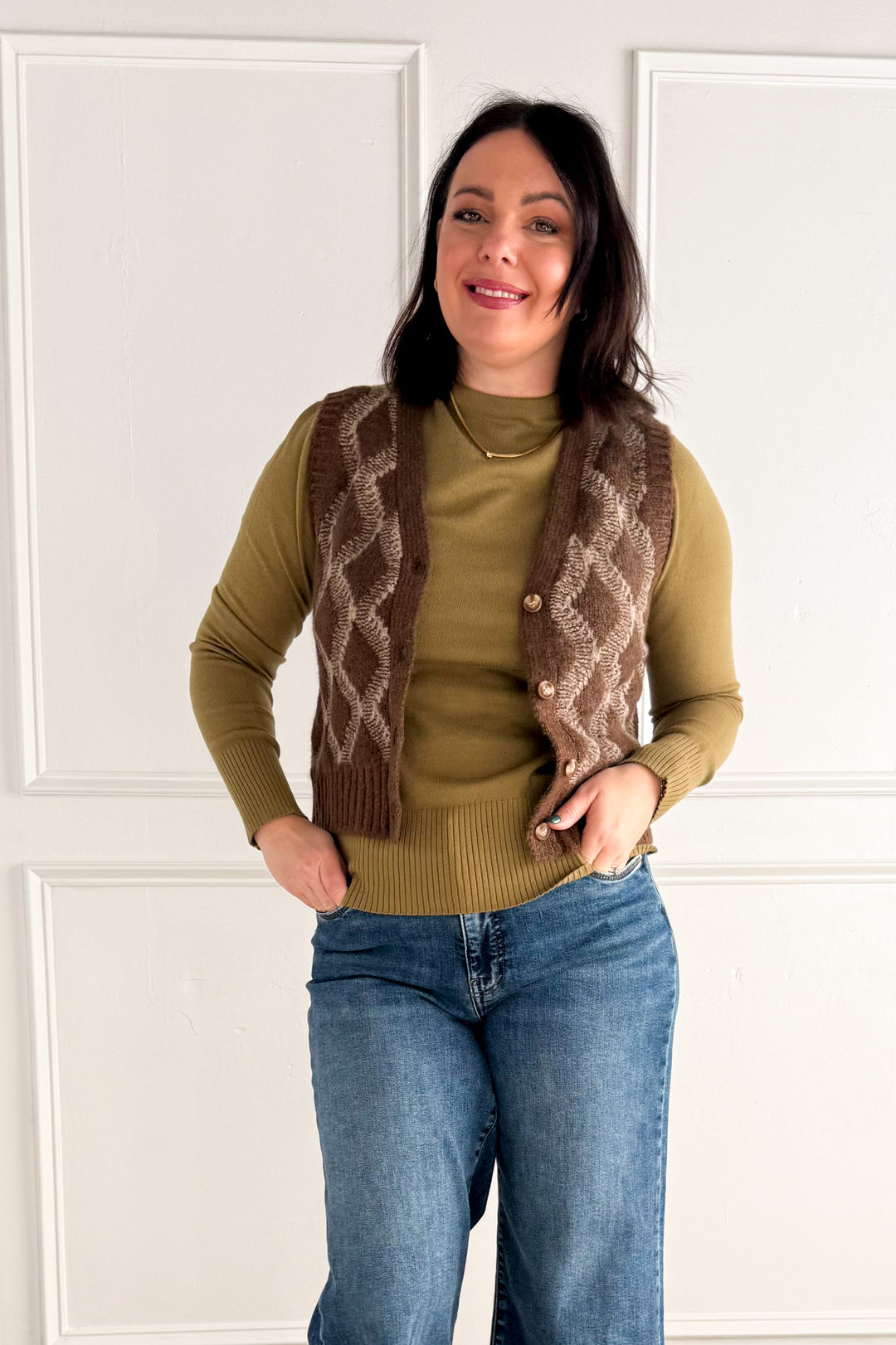 The Luxe Cocoa Sweater Vest