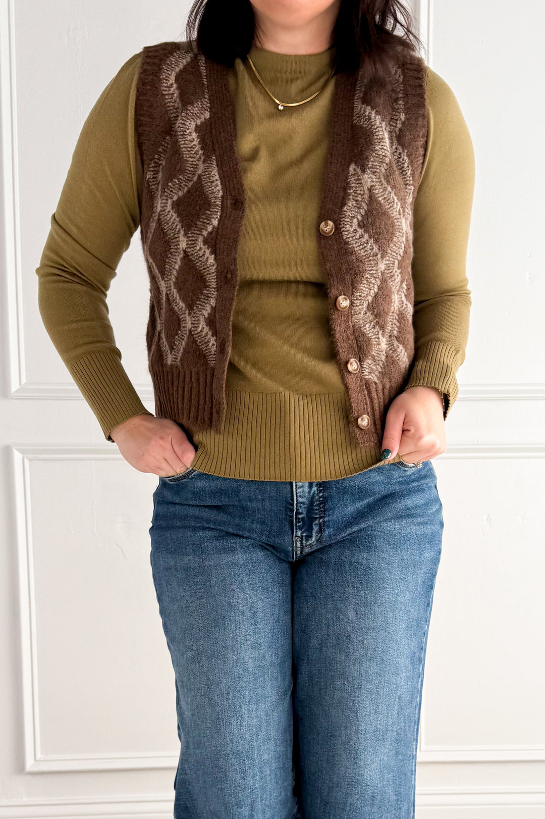 The Luxe Cocoa Sweater Vest