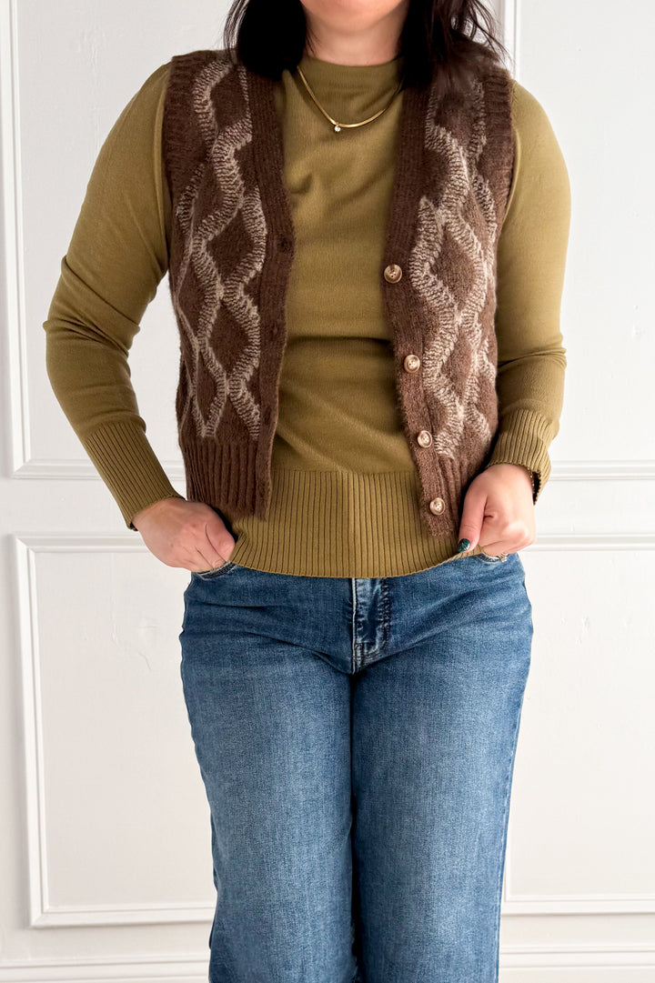 The Luxe Cocoa Sweater Vest