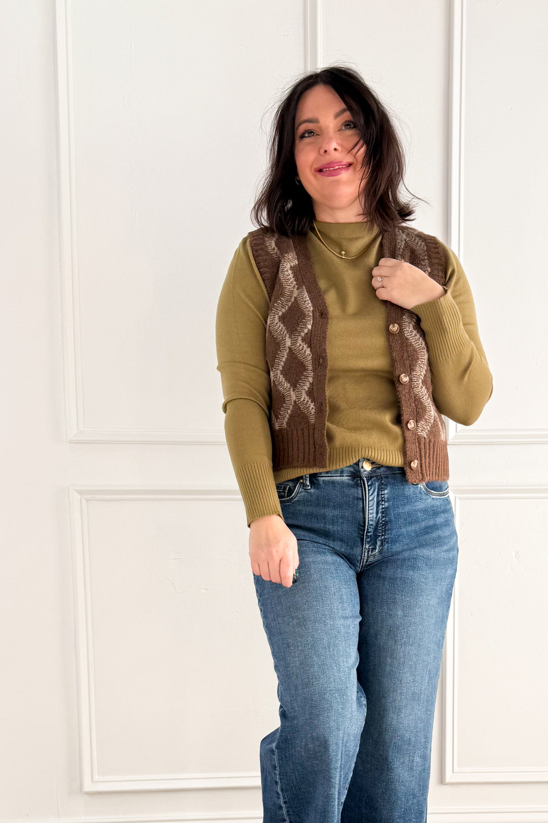 The Luxe Cocoa Sweater Vest