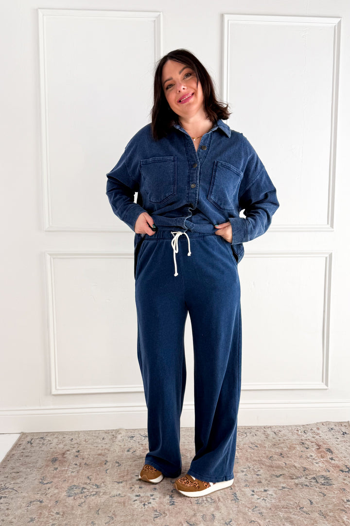 Z Supply Hunter Denim Knit Drawstring Pants