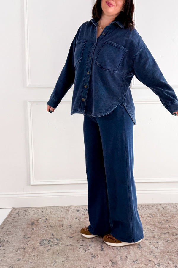 Z Supply Hunter Denim Knit Drawstring Pants