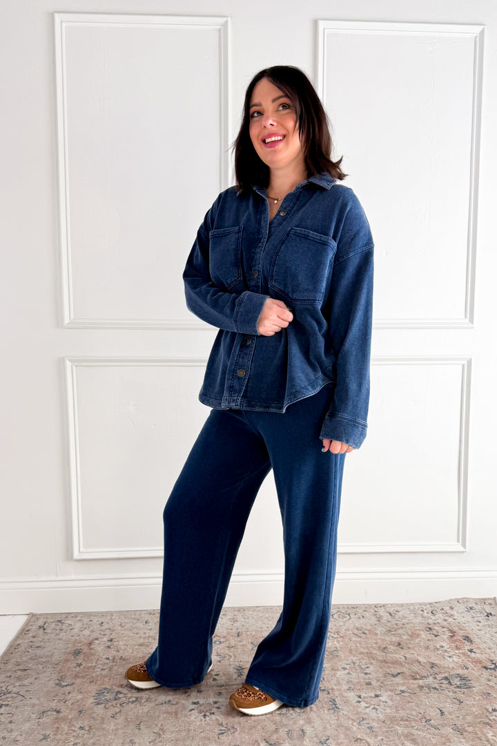 Z Supply Hunter Denim Knit Drawstring Pants