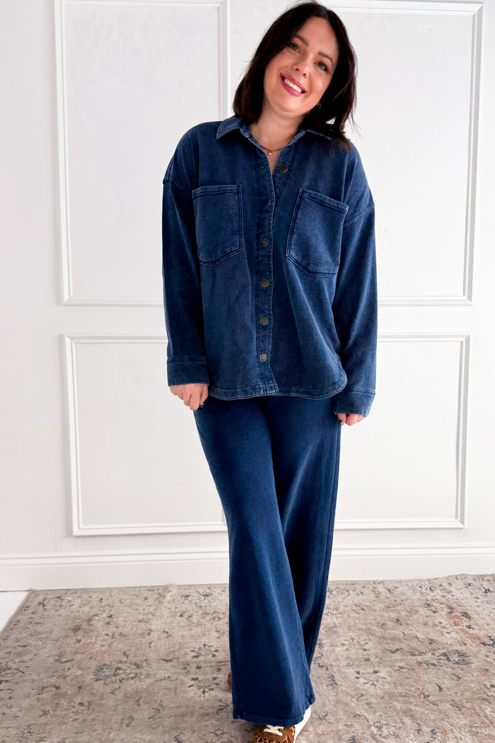 Z Supply Hunter Denim Knit Drawstring Pants