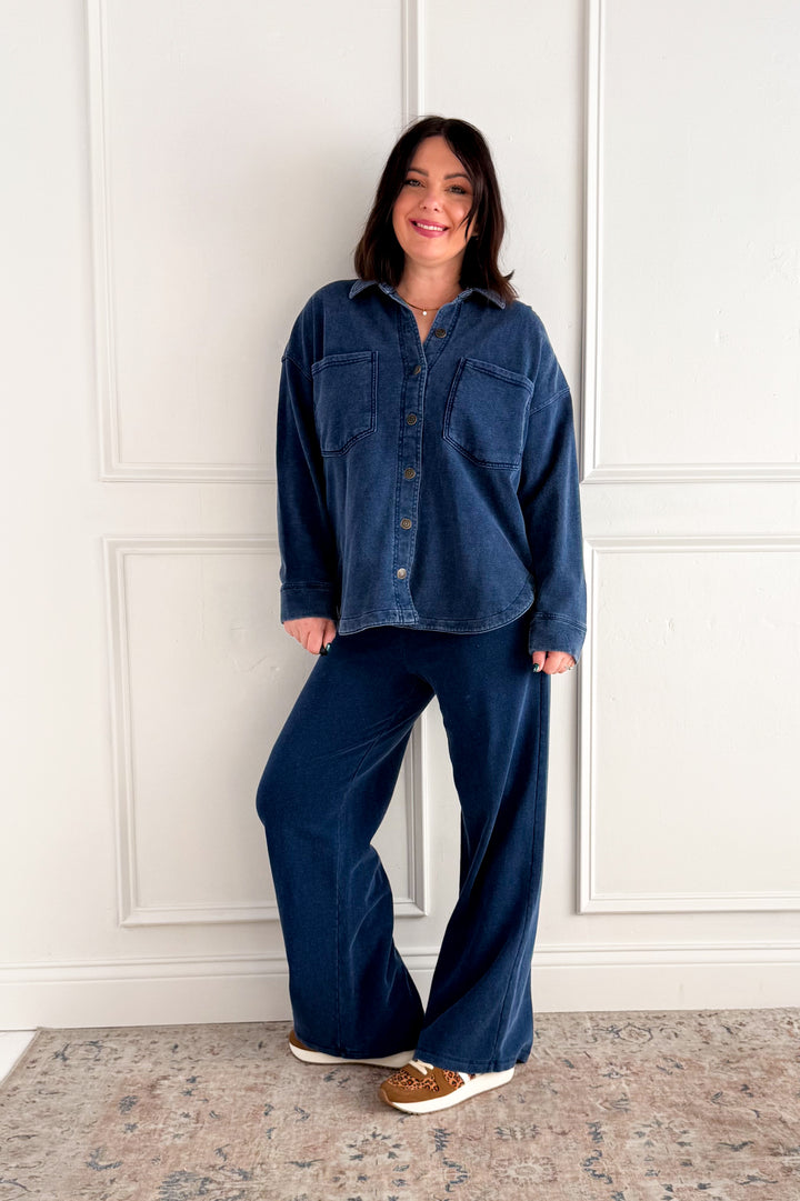 Z Supply Hunter Denim Knit Drawstring Pants