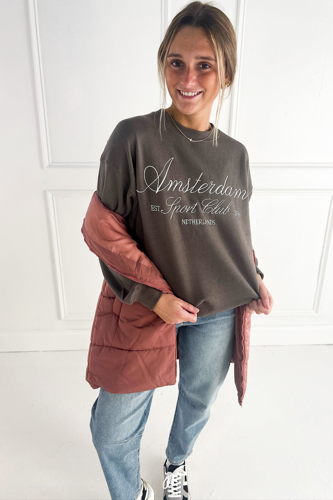 Amsterdam Embroidered Fleece Sweatshirt