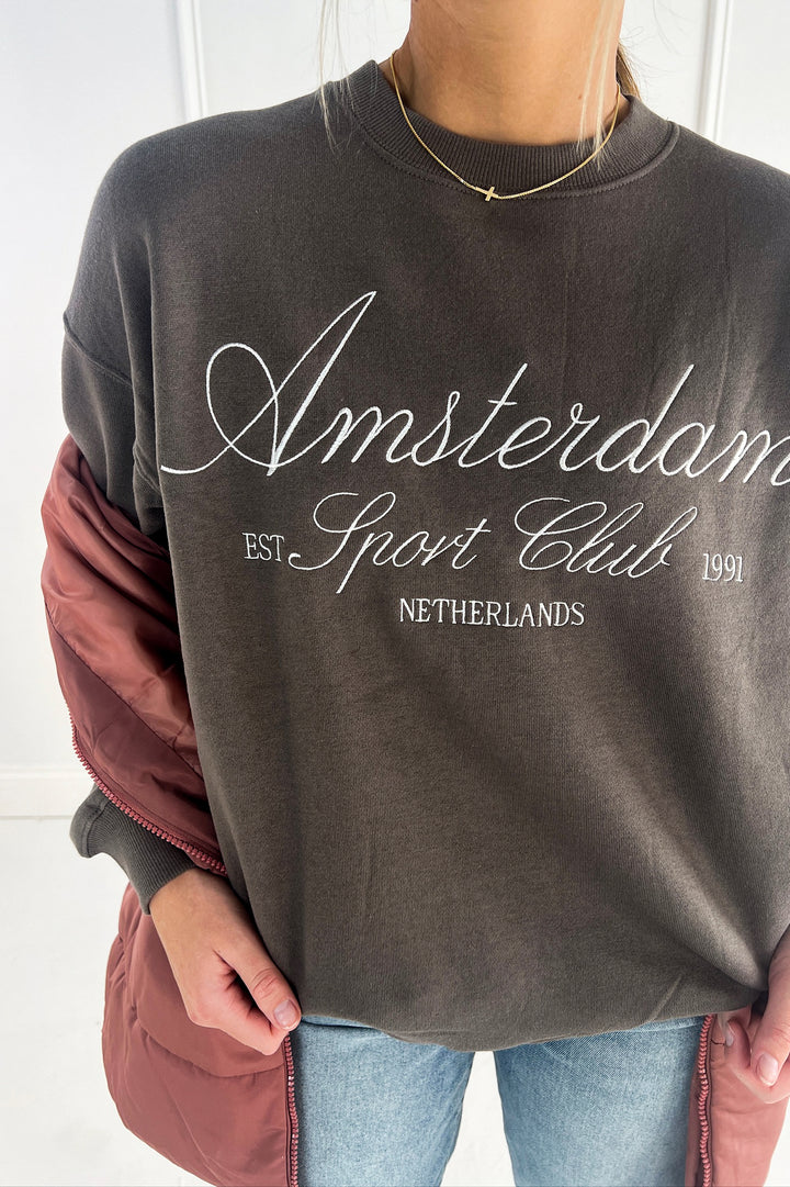 Amsterdam Embroidered Fleece Sweatshirt