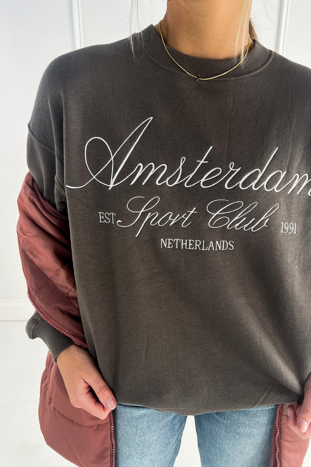 Amsterdam Embroidered Fleece Sweatshirt