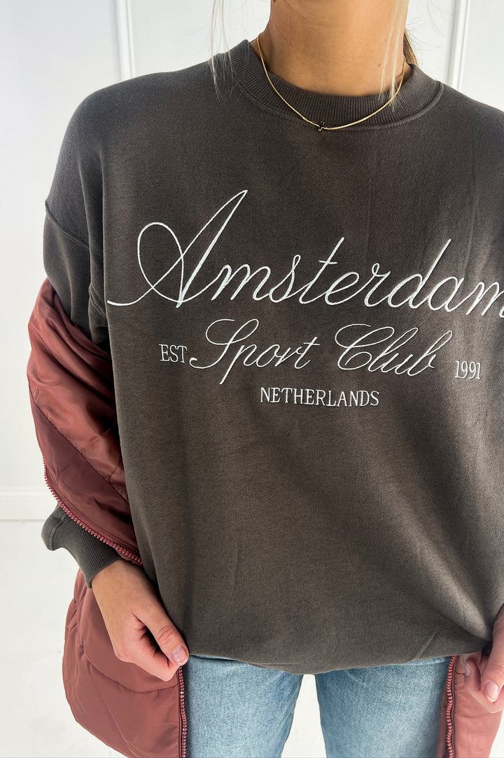 Amsterdam Embroidered Fleece Sweatshirt