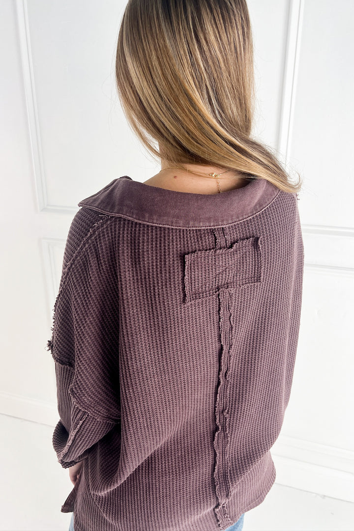 Mineral Washed Waffle Collar Tunic