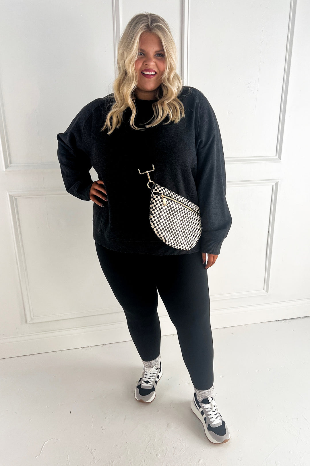 Curvy Acid Wash Fleece Sweatshirt