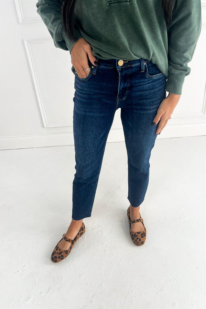 Rachael Fab Ab Raw Hem Mom Jeans | Kut from the Kloth