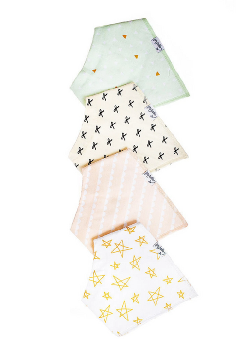Paris Bandana Bib Set (4-Pack) | Copper Pearl