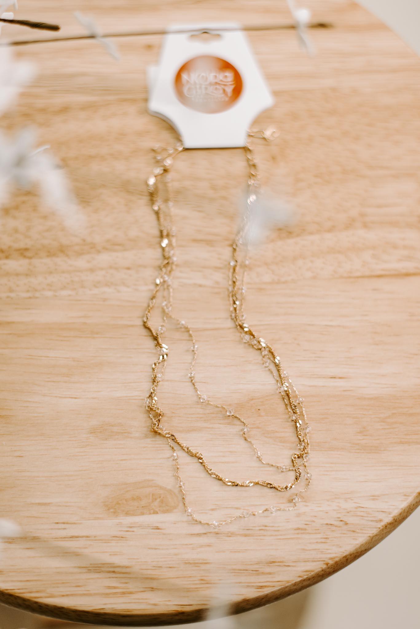 White Stone Layered Necklace