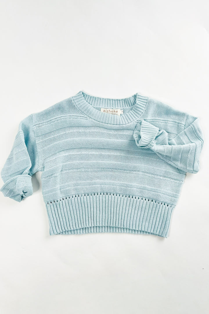 Girl's Cotton Textured Knit Sweater