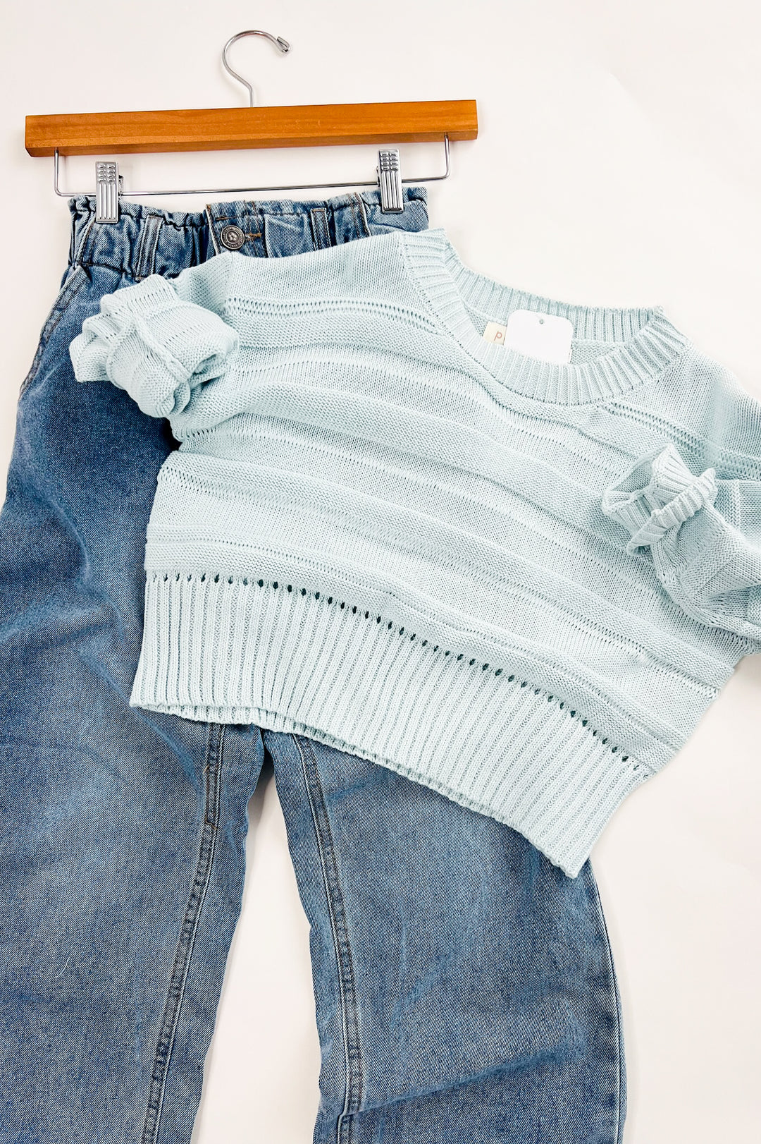 Girl's Cotton Textured Knit Sweater
