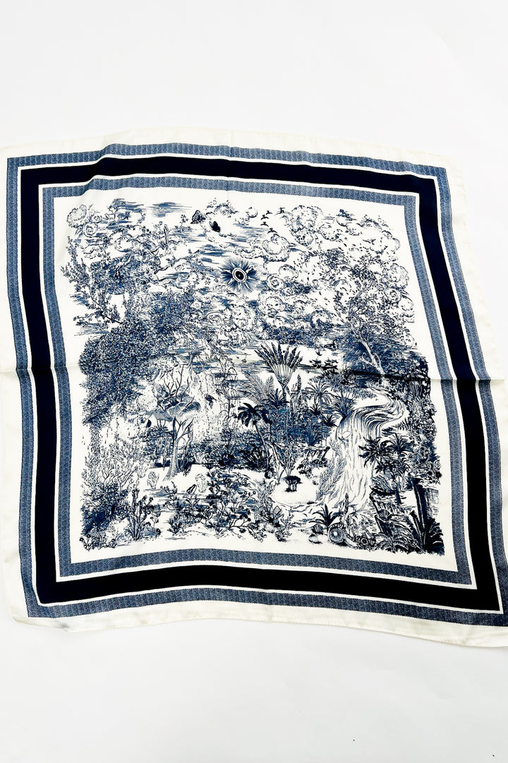 Navy Floral Bandana Scarf
