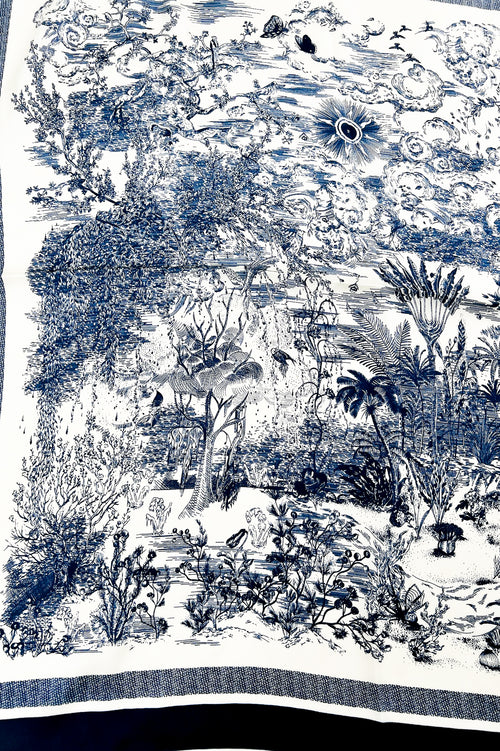 Navy Floral Bandana Scarf