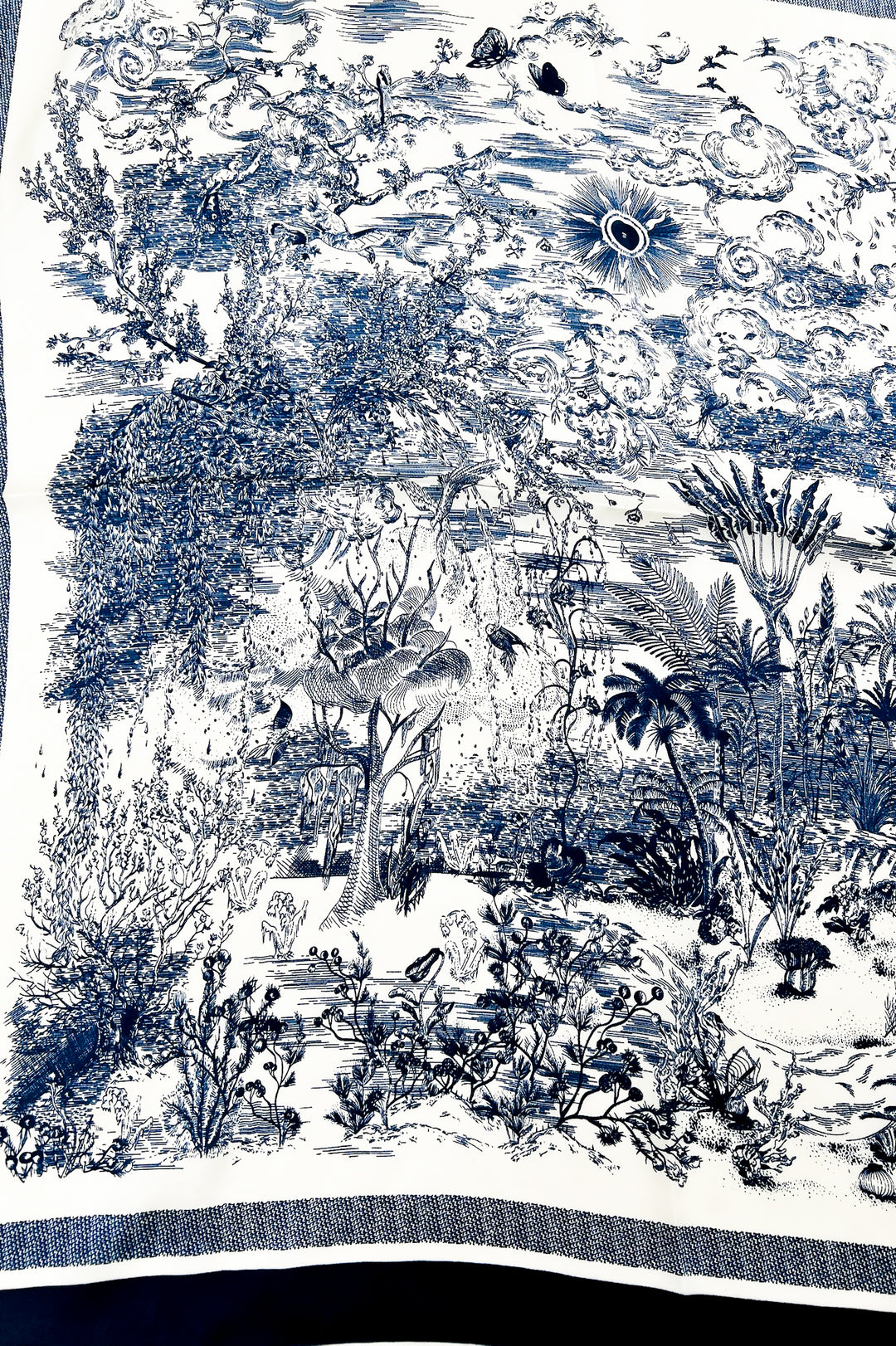 Navy Floral Bandana Scarf