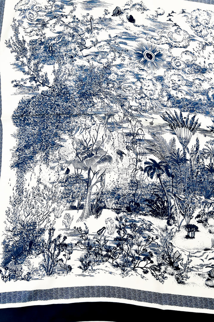 Navy Floral Bandana Scarf