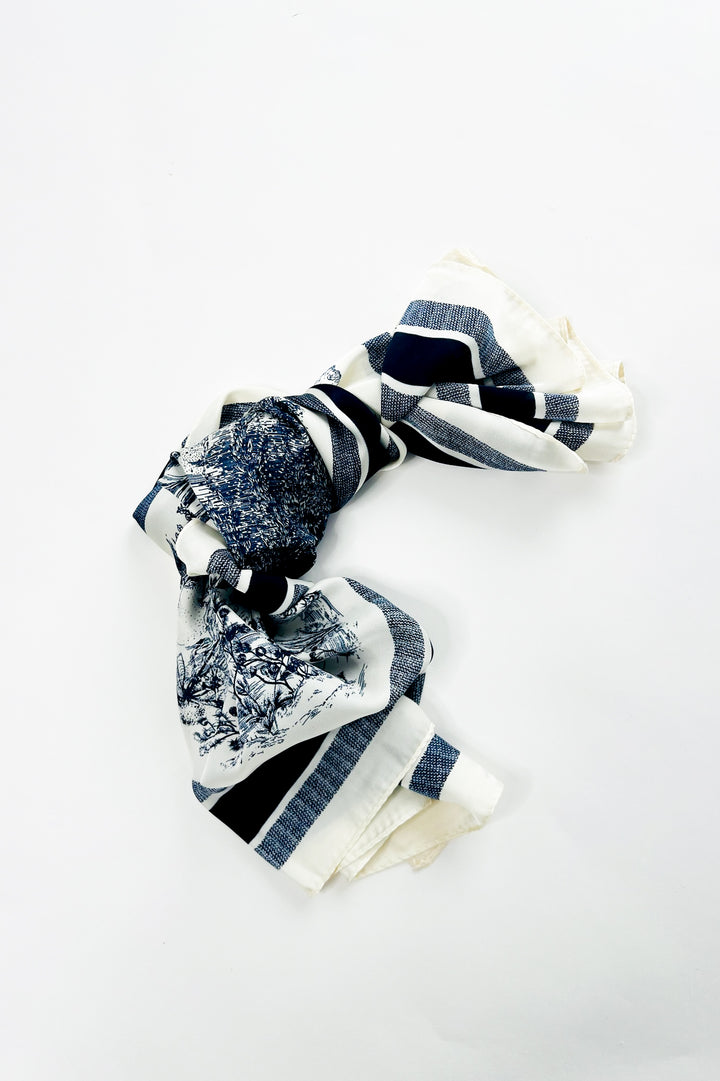 Navy Floral Bandana Scarf