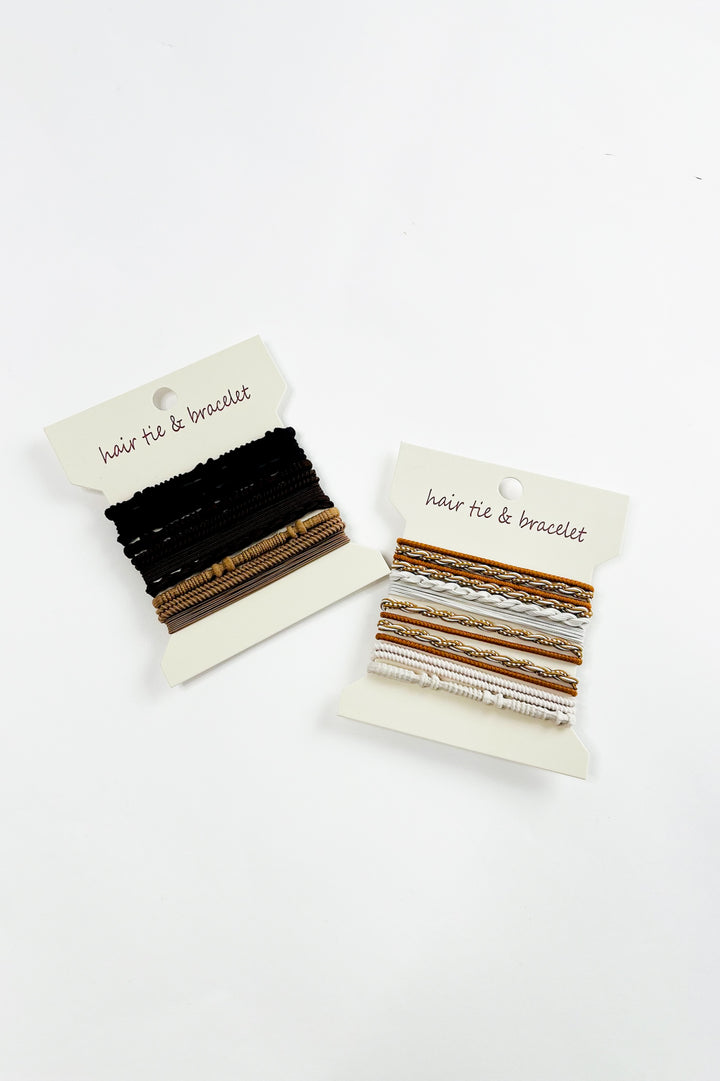 Boho Multi Style Hair Tie Set- Brown