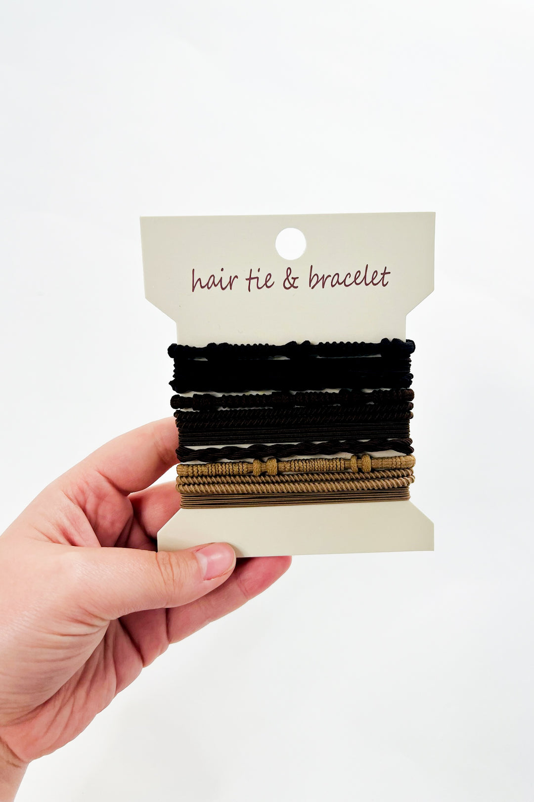 Boho Multi Style Hair Tie Set- Brown