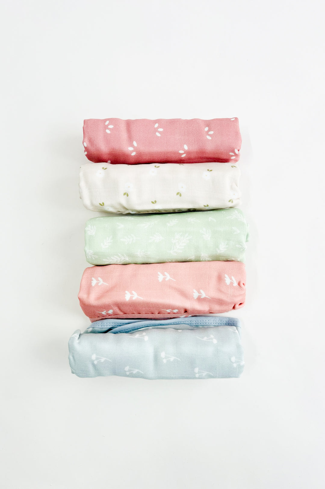 5 Pack Lumi Muslin Burp Cloths- Bloom