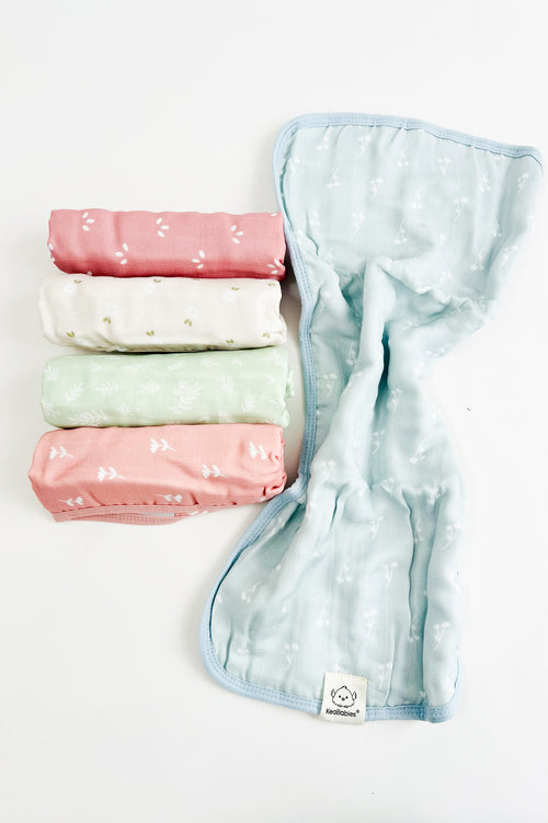 5 Pack Lumi Muslin Burp Cloths- Bloom