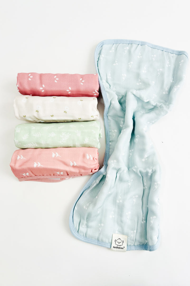 5 Pack Lumi Muslin Burp Cloths- Bloom