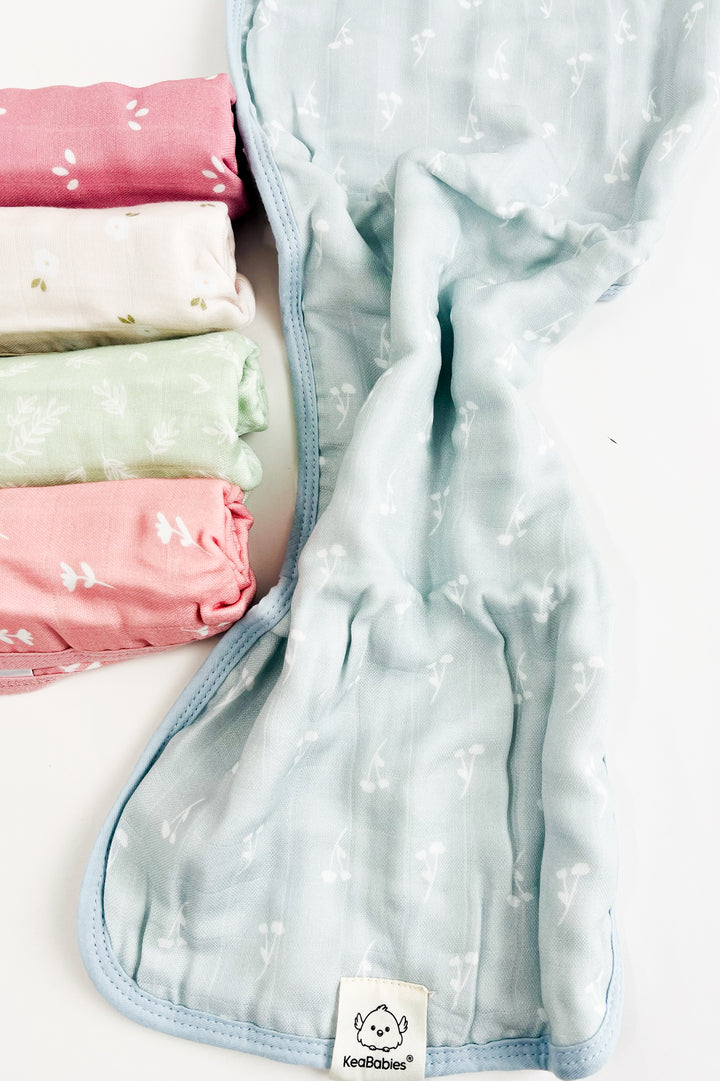 5 Pack Lumi Muslin Burp Cloths- Bloom
