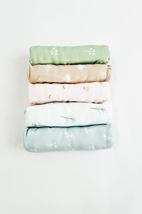 5 Pack Lumi Muslin Burp Cloths- Wild Bloom